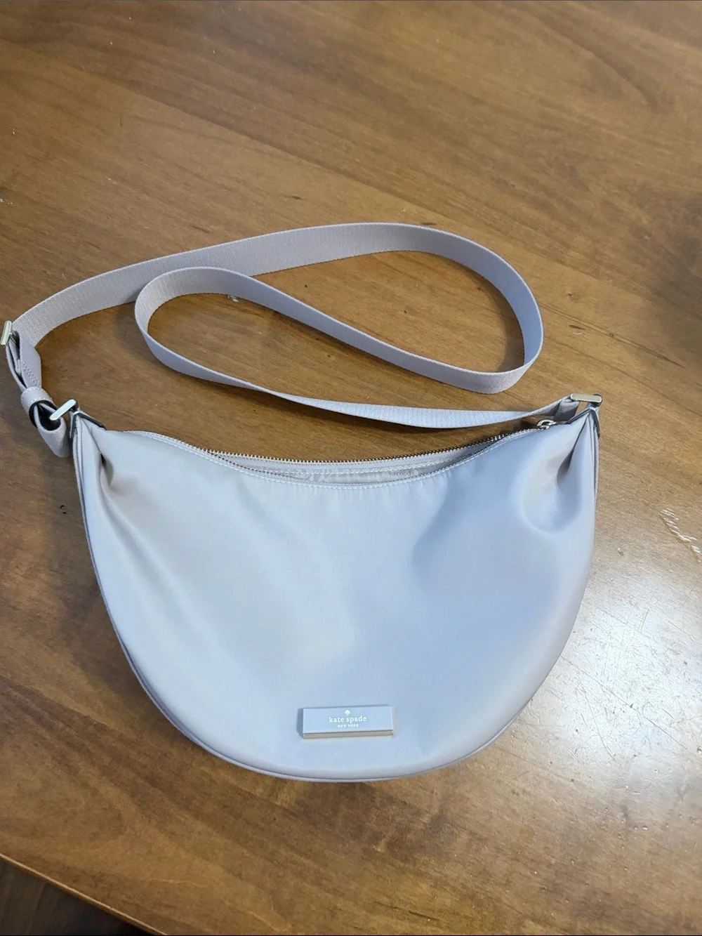kate spade Light Gray Crescent Crossbody Bag